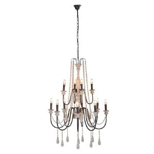 Heidi 2 Tier Wooden Chandelier